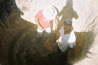 village men dig the well by hand