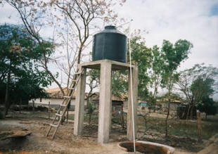 village's water tower being prepared 