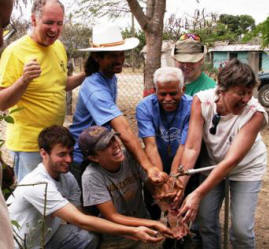 Moya villagers & Gehlen Mission Team celebrate turning on water for the first time
